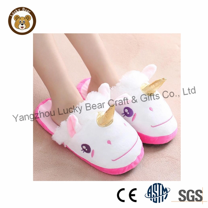 China Manufacturer Stuffed Animal Toy Unicorn Soft Slipper