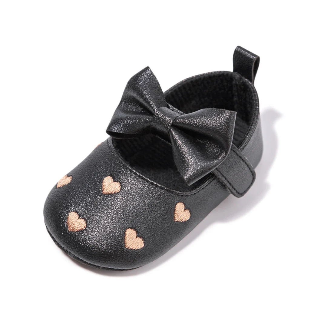 New Fashion Indoor Comfortable Bow Princess Shoes Anti-Slip Infant Dress Shoes