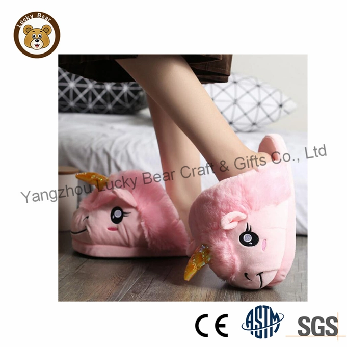 China Manufacturer Stuffed Animal Toy Unicorn Soft Slipper